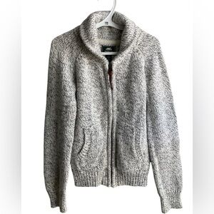 Roots salt and pepper knit zip up cardigan sweater size 5/6